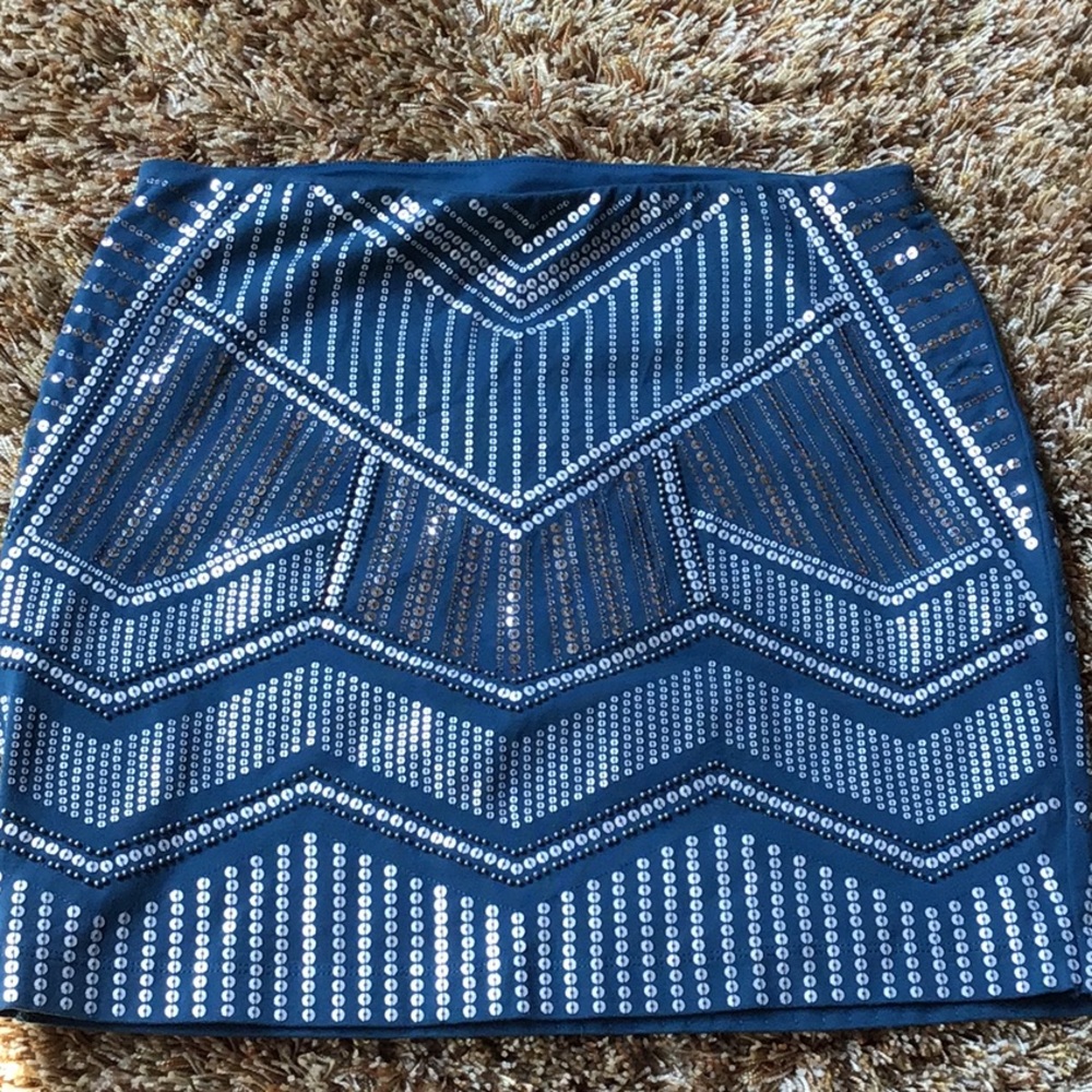 Express Blue Sequined Skirt